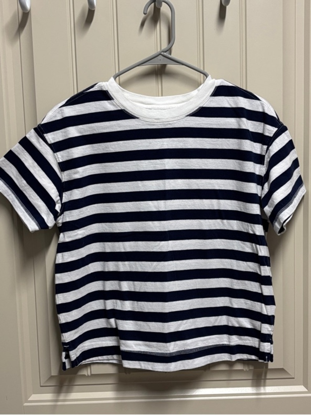 Old Navy Navy and White Striped Tee